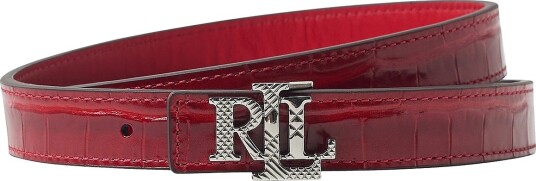 Lauren Ralph Lauren Belte Glssy Crc Emb/Nt Sm Rev Lrl 20 Blt Sny Rød