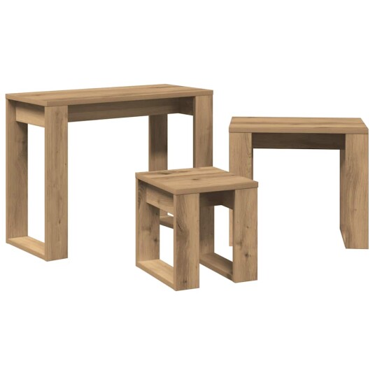 Stablebord 3 stk artisan eik konstruert tre 8721158440327