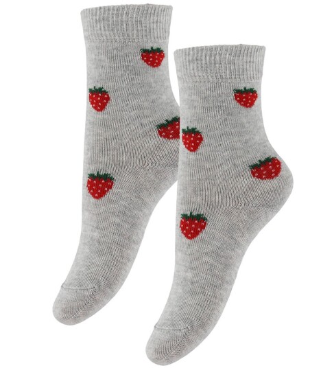 Fuzzies Sokker   2 pack   Light Grey m. Mansikka   Fuzzies   39/41   Sokker   Grå   39 41