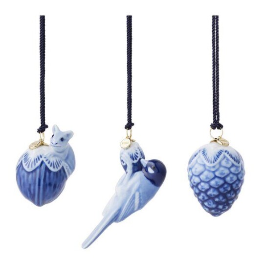 Royal Copenhagen   Blue Collectibles mini ornamenter 3 stk