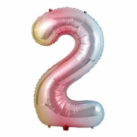 Big Digit Balloon Multicolored Rainbow Birthday Party 102cm 2