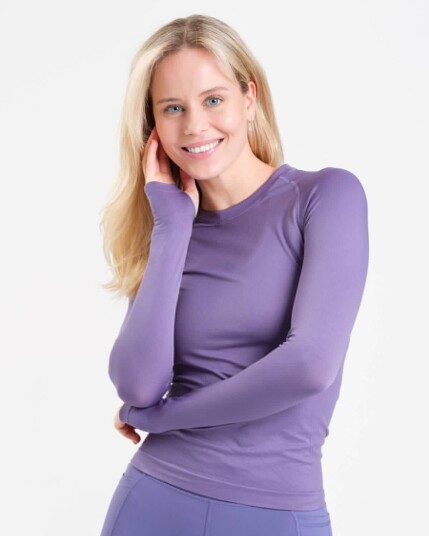 LEVITY Essential Seamless Long Sleeve Lilac Heron S