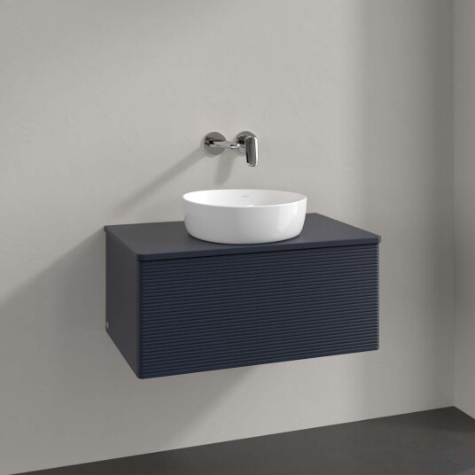 Villeroy & Boch Antao Servantskap med 1 skuff 80x50x36 cm u/lys Blå Matt Villeroy & Boch Antao Servantskap med 1 skuff 80x50x36 cm u/lys Blå Matt
