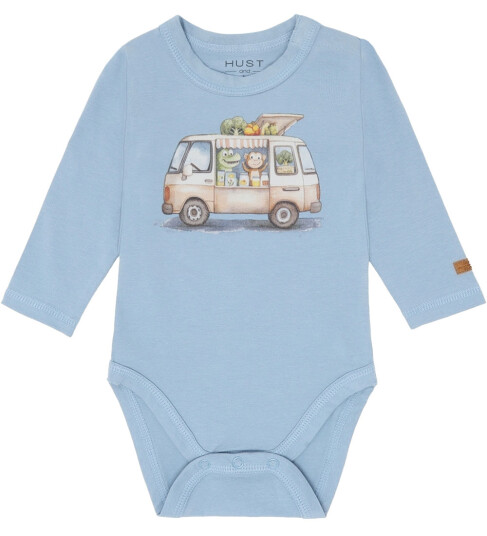 Hust And Claire Body I/e HCBilly Lyseblå m. Buss 1 år 80 Langermet Body