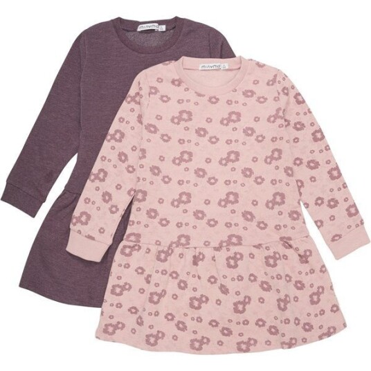 Minymo Misty Rose Sweat Kjole 2-pakning 110 Minymo Misty Rose Sweat Kjole 2-pakning 110