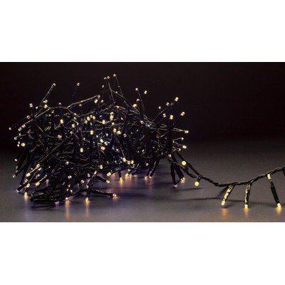 8 meter utendørs LED cluster julelysslynge IP44 230V 400 LED varm hvit