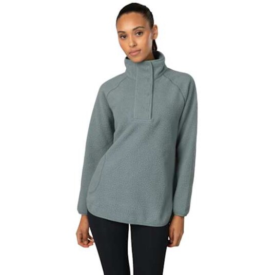 Johaug Women's Fusion Pile Oversized Henley Green/blue L