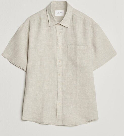 NN07 Deon Linen Short Sleeve Shirt Oat NN07 Deon Linen Short Sleeve Shirt Oat