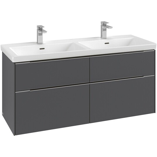 Villeroy & Boch  Subway 3.0 Servantskap m/4 skuffer 1272x576x478 mm Grafitt Matt