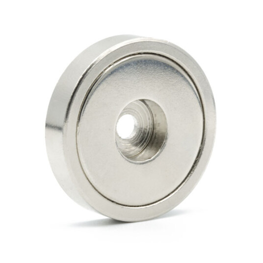 SuperMagneter Kraftig Supermagnet Ø 36x7mm Med Monteringshull   Holdekraft 47 Kg