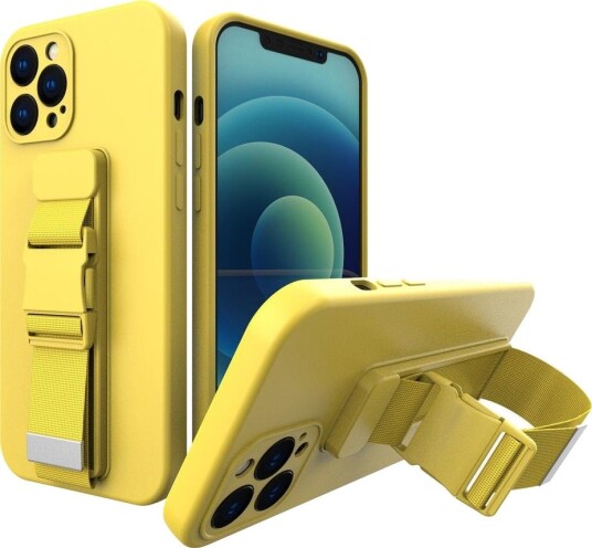 Hurtel Tauetui geletui med en nøkkelbåndkjede håndveske nøkkelbånd Samsung Galaxy S21 Ultra 5G Gul