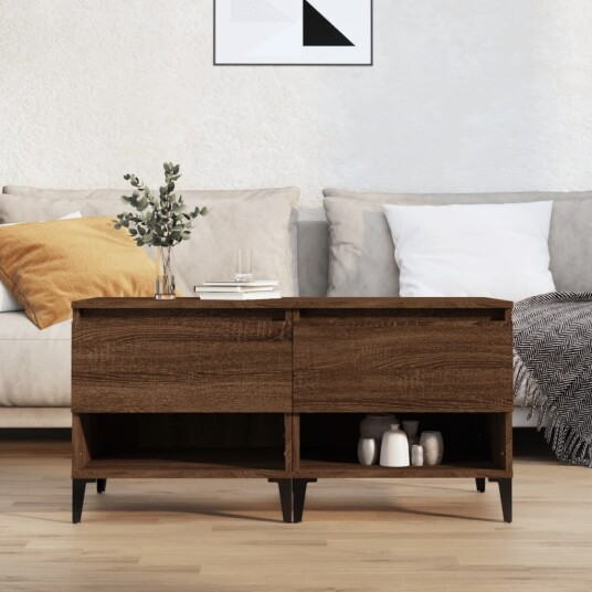 Sidebord 2 stk brun eik 50x46x50 cm konstruert tre 8720845669089