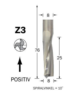 Cobolt 60-471 Spiralfres D=8 L=25 TL=76 S=8 Maskintilbehør & forbruk