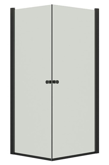 Dansani Match A+A Dusjhjørne Rett Svart Matt / 80x90cm Klart Glass
