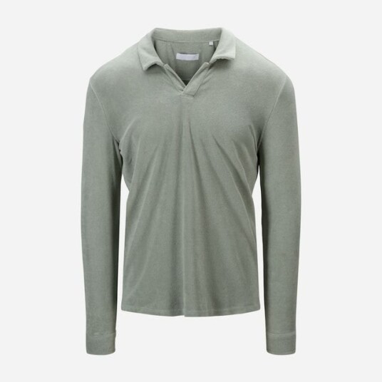 Cermino Riviera Terry Polo Long Sleeve Mint Green Cermino Riviera Terry Polo Long Sleeve Mint Green