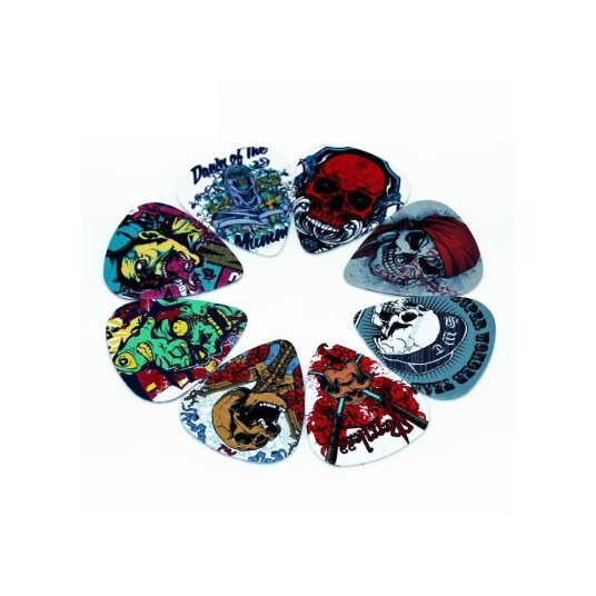 Skull Plektrum i 10-pack - Gitar tilbehør