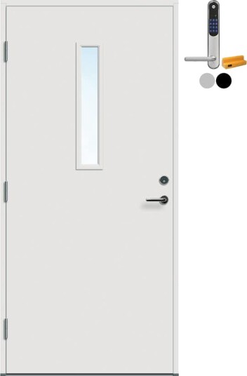 Ytterdør Bygg1 Kjeller Klarglass med Yale Doorman Classic Home