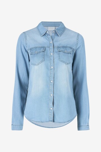 Vila - Skjorte viBista Denim Shirt - Blå Vila - Skjorte viBista Denim Shirt - Blå