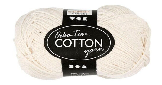 Creativ Company Cotton yarn Off-White 50gr 170m Creativ Company Cotton yarn Off-White 50gr 170m