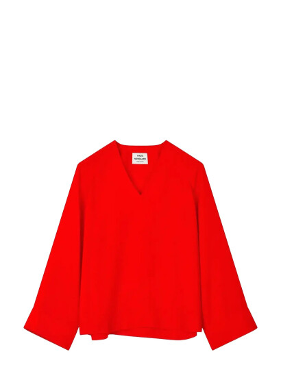 Mads Nørgaard Light Crepe Milly Top - Red - 36 Mads Nørgaard Light Crepe Milly Top - Red - 36