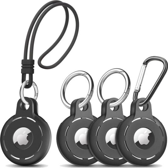 Airtag nøkkelring 4 pakning Sort