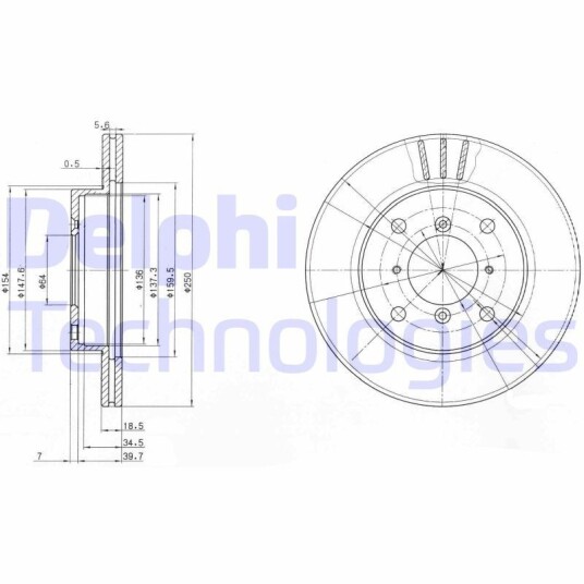 Bremseskive DELPHI BG2583