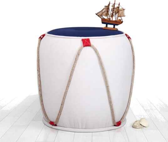 Redlands Sittepuff 42 cm Hvit/Rød