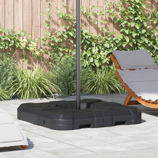 2 delt parasollbase sett: 110 kg sand eller 70 kg vann