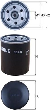 Oljefilter KNECHT OC 495 Oljefilter KNECHT OC 495