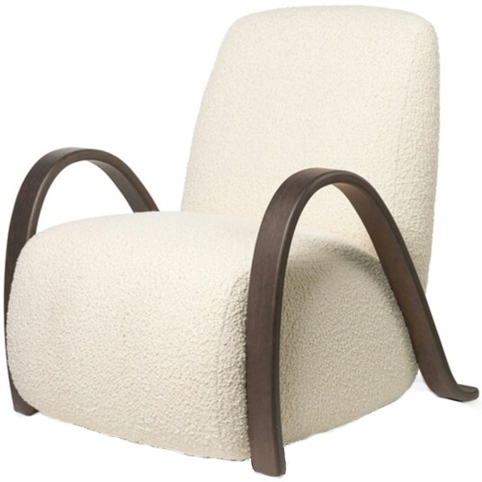 Ferm Living Buur Lenestol Nordic Bouclé   Dark St/Off whit