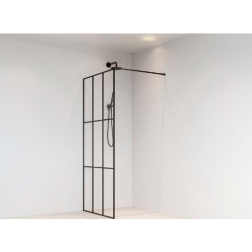 Brasta Dija Cube dusjvegg, 90 cm, klart glass, sort profil Brasta Dija Cube dusjvegg, 90 cm, klart glass, sort profil