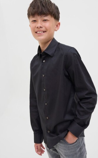Jack & Jones Junior Skjorte Regular Fit Black (140 / 10 år)