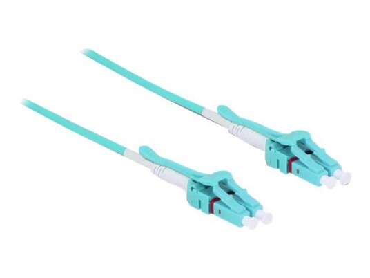 Delock - Nettverkskabel - Lc Multimode (Hann) Til Lc Multimode (Hann) - 2 M. - Fiberoptisk - 50 / 125 My - Om3 - Halogenfri Uniboot - Aquamarine