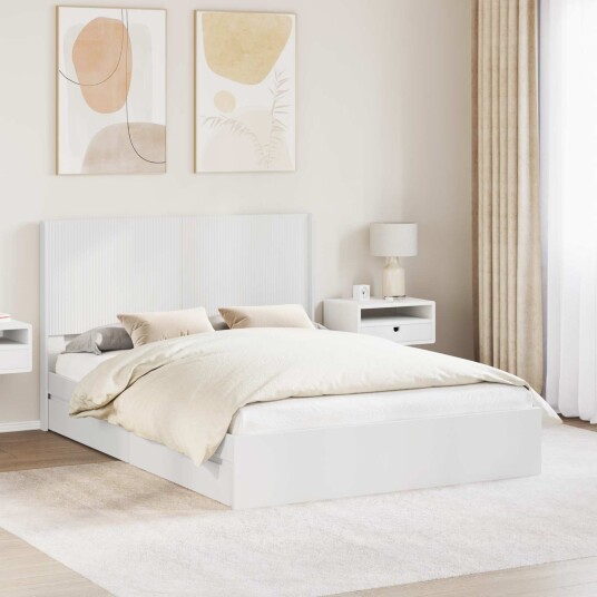 Sengramme med oppbevaring og hodegavl 3 pcs Konstruert tre Sengramme med oppbevaring og hodegavl 3 pcs Konstruert tre