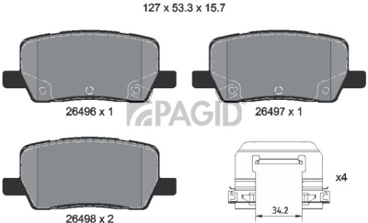 PAGID T2939N Bremseklosser