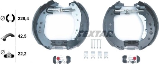 Bremsesett trommebremse TEXTAR 84081700