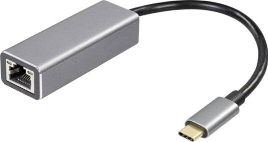 Maxtrack Usb-C® / Rj45 Nettverksadapter [1X Usb-C® 1X Rj45] 10 Cm Svart Sølv Matt