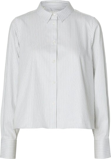 Selected Slwromie Ls Relaxed Shirt White 40