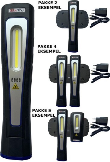 BATO Arbeidslampe Trådløs COB, 55-500 Lumen