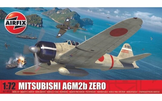 Airfix 1/72 Plastmodell av Mitsubishi A6M2B Zero - Andre Verdenskrig