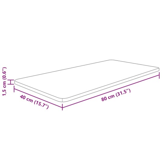 Benkeplate til bad 80x40x1,5 cm ubehandlet heltre Benkeplate til bad 80x40x1,5 cm ubehandlet heltre