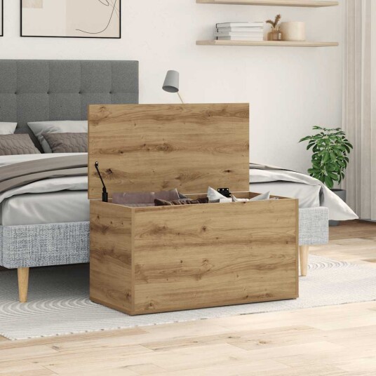 Oppbevaringskiste artisan eik 84x42x46 cm konstruert tre Oppbevaringskiste artisan eik 84x42x46 cm konstruert tre