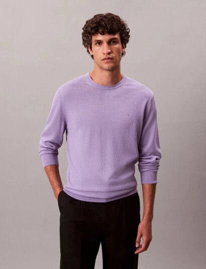 Calvin Klein Ls 100% Merino Crew 14Gg Purple S