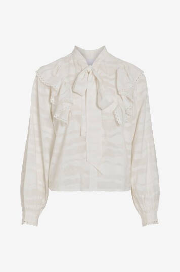 Vila - Bluse viHalli Flounce - Hvit