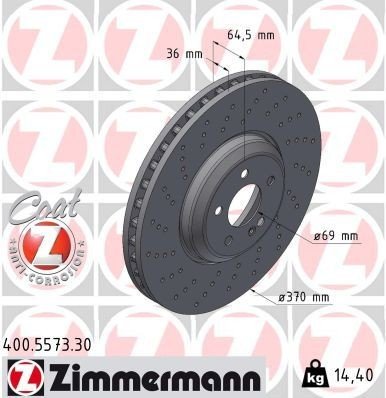 Bremseskive ZIMMERMANN 400.5573.30