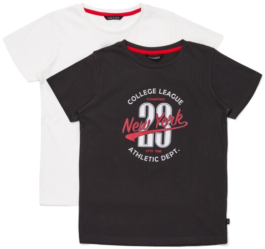 Luca & Lola Riccione T-Shirt 2-pack Black/White 110-116 Luca & Lola Riccione T-Shirt 2-pack Black/White 110-116