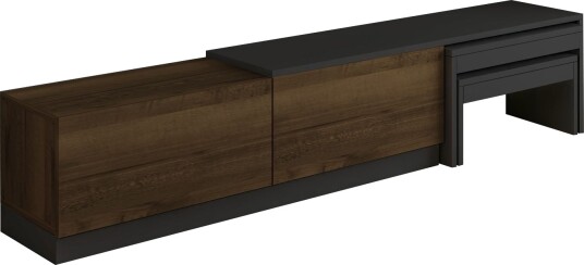 Zalven TV benk 180x36x30 cm antrasitt og antik valnøtt Zalven TV benk 180x36x30 cm antrasitt og antik valnøtt