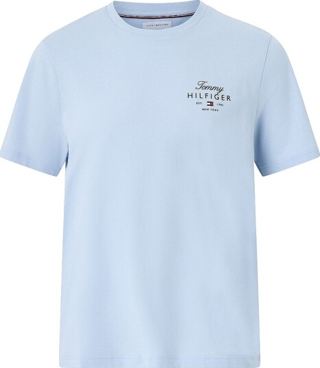 Tommy Hilfiger   T skjorte Script Stack Regular Tee   Blå