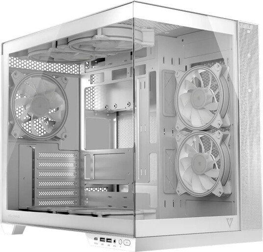 Modecom Volcano Panorama ARGB ATX microATX Mini-ITX 3 vifter Hvit Modecom Volcano Panorama ARGB ATX microATX Mini-ITX 3 vifter Hvit