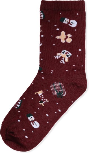 name it Nmnvismas Sock - BURGUNDY - 25-27
